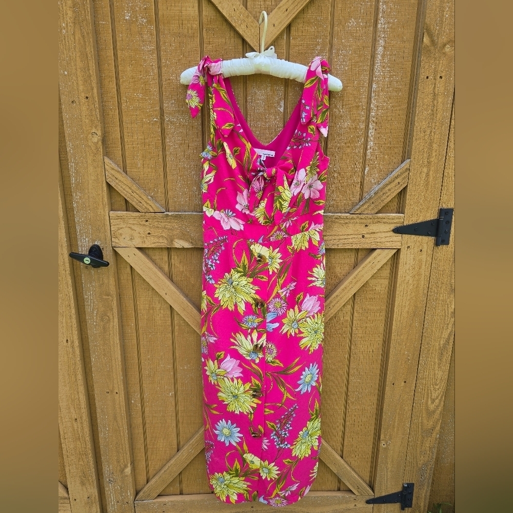 June & Hudson Floral Pink Maxi Dress Size Small